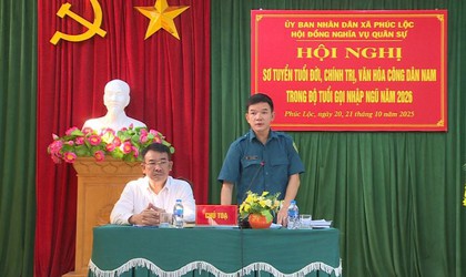 Xã Phúc Lộc: Sơ tuyển chính trị, đạo đức, văn hoá, công dân nam trong độ tuổi sẵn sàng nhập ngũ năm 2026 trên địa bàn