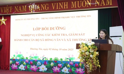 Gần 300 cán bộ cơ sở xã Thường Tín, Hồng Vân tham dự lớp bồi dưỡng công tác kiểm tra, giám sát trong Đảng.