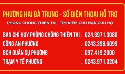 Phường Hai Bà Trưng: Thông báo Khẩn các biện pháp ứng phó cơn bão số 11.