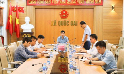 UBND xã Quốc Oai tổ chức Hội nghị đánh giá tiến độ thực hiện các dự án thuộc lĩnh vực Văn hóa - Xã hội trên địa bàn