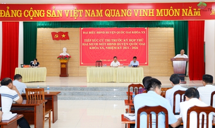 Tổ đại biểu HĐND huyện số 10 tiếp xúc cử tri 2 xã Hòa Thạch và Phú Mãn trước kỳ họp thứ 21
