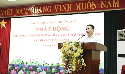 Xã Thường Tín ủng hộ Quỹ “Đền ơn đáp nghĩa” và Quỹ “Bảo trợ trẻ em” năm 2025