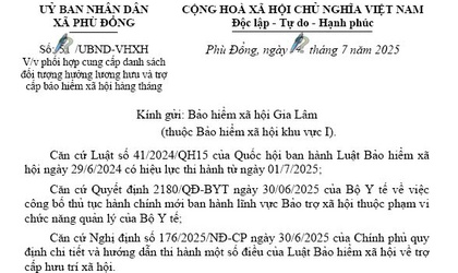 Về việc phối hợp cung cấp danh sách đối tượng hưởng lương hưu và trợ cấp bảo hiểm xã hội hàng tháng