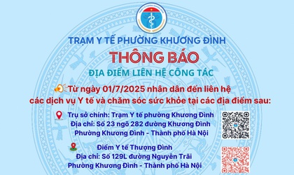 Trạm Y tế phường Khương Đình: Một số thông tin cần biết