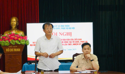 Họp tiểu ban tổ chức, phục vụ đại hội Đảng bộ xã Ứng  Thiên lần thứ nhất, khoá I (Nhiệm kỳ 2025-2030)