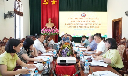 Phiên họp thứ 3 Tiểu ban Văn kiện Đại hội Đảng bộ phường Sơn Tây