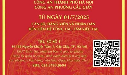 Thông báo của Công an phường Cầu Giấy