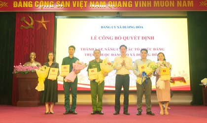 Đảng uỷ xã Dương Hoà công bố Quyết định thành lập, nâng cấp các tổ chức cơ sở Đảng và triển khai một số nhiệm vụ trọng tâm