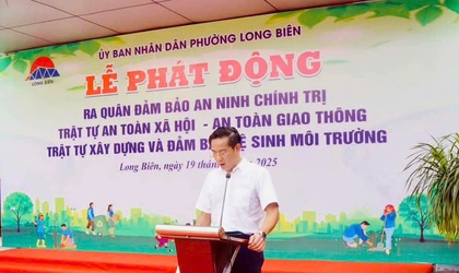 Phường Long Biên ra quân đảm bảo an ninh chính trị, trật tự an toàn xã hội – an toàn giao thông, trật tự xây dựng và đảm bảo vệ sinh môi trường