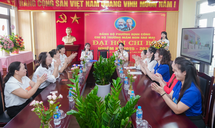 CHI BỘ TRƯỜNG MẦM NON SAO MAI TỔ CHỨC THÀNH CÔNG ĐẠI HỘI CHI BỘ NHIỆM KỲ 2025 – 2030