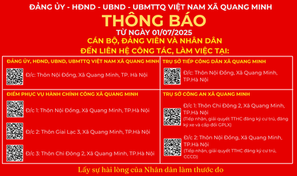 THÔNG BÁO TRỤ SỞ LÀM VIỆC XÃ QUANG MINH