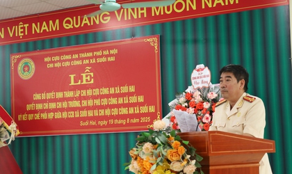 Lễ công bố quyết định thành lập chi hội Cựu công an nhân dân xã Suối Hai 