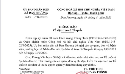 Thông báo về việc treo cờ Tổ quốc