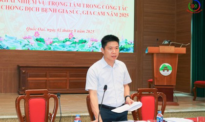 Xã Quốc Oai triển khai nhiệm vụ trọng tâm trong công tác phòng, chống dịch bệnh gia súc, gia cầm năm 2025