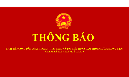 Thông báo Lịch tiếp công dân HĐND phường quý III/2025