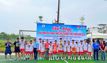 Bế mạc và trao giải bóng đá thanh thiếu nhi chào mừng Đại hội đại biểu Đảng bộ phường Tùng Thiện lần thứ I, nhiệm kỳ 2025 – 2030