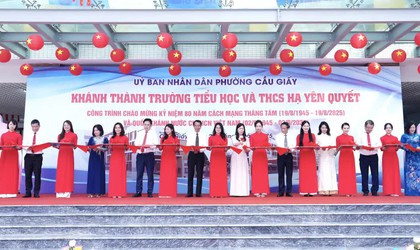 Phường Cầu Giấy: khánh thành trường Tiểu học và THCS Hạ Yên Quyết