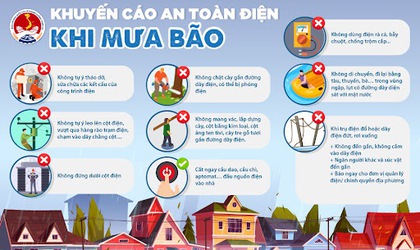 Khuyến cáo an toàn điện mùa mưa bão; an toàn cho người dân tại các trạm điện, tủ điện trên các tuyến phố diễu binh chào mừng Quốc khánh 2/9