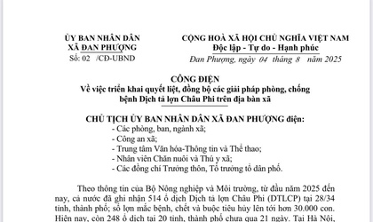 Công điện số 02/CĐ-UBND của UBND xã Đan Phượng