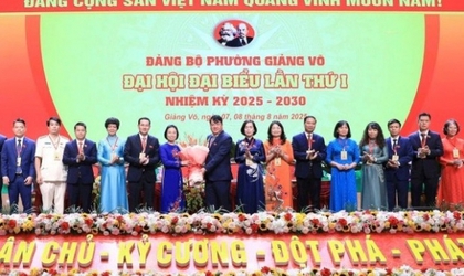 Đại hội đại biểu Đảng bộ phường Giảng Võ lần thứ I, nhiệm kỳ 2025-2030 thành công tốt đẹp