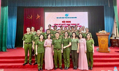 Hội LHPN xã công bố Quyết định thành lập Chi hội phụ nữ công an xã Hoài Đức