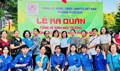 Các phường Đống Đa, Văn Miếu - Quốc Tử Giám, Ô Chợ Dừa ra quân duy trì vệ sinh môi trường
