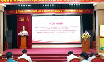 Tổng kết công tác tổ chức Đại hội Đảng bộ xã Dương Hoà lần thứ I, nhiệm kỳ 2025-2030; Giao ban công tác xây dựng Đảng đoàn thể tháng 8, phương hướng nhiệm vụ trọng tâm tháng 9/2025