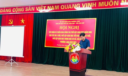 PHƯỜNG LÁNG TỔ CHỨC HỘI NGHỊ TẬP HUẤN VÀ TRIỂN KHAI CÔNG TÁC PHỔ CẬP GIÁO DỤC MẦM NON CHO TRẺ EM 5 TUỔI, PHỐ CẬP GIÁO DỤC TIỂU HỌC, PHỔ CẬP GIÁO DỤC TRUNG HỌC CƠ SỞ VÀ XÓA MÙ CHỮ NĂM 2025