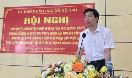 Công an xã Nội Bài tuyên truyền tập huấn phòng cháy chữa cháy