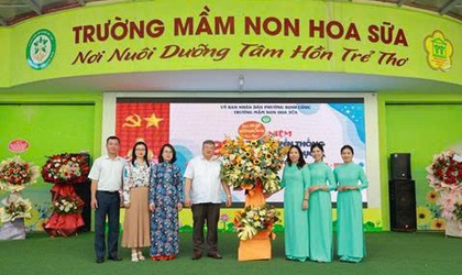 Trương Mầm non Hoa Sữa rực rỡ ngày khai trường - Hòa chung niềm tự hào 80 năm Truyền thống Ngành Giáo dục