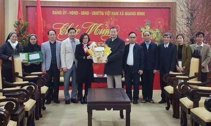 Các tổ chức tôn giáo thăm, chúc Tết xã Quang Minh