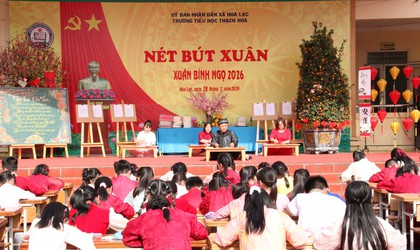 Trường Tiểu học Thạch Hòa tổ chức chương trình “Nét bút xuân” Xuân Bính Ngọ 2026