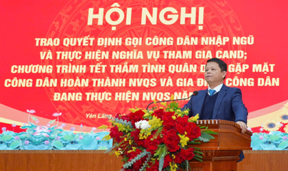YÊN LÃNG: TỔ CHỨC HỘI NGHỊ TRAO QUYẾT ĐỊNH GỌI CÔNG DÂN NHẬP NGŨ VÀ CHƯƠNG TRÌNH “TẾT THẮM TÌNH QUÂN DÂN” NĂM 2026