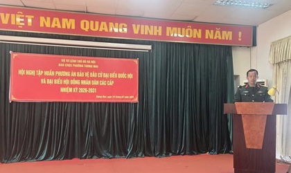 Ban chỉ huy Quân sự phường tổ chức tập huấn phương án bảo vệ bầu cử đại biểu Quốc hội khóa XVI và Đại biểu HĐND các cấp, nhiệm kỳ 2026-2031