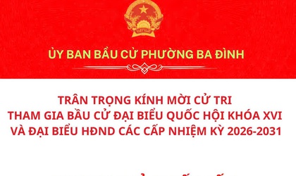 Phường Ba Đình thông báo các khu vực bỏ phiếu phục vụ bầu cử đại biểu Quốc hội khóa XVI và đại biểu HĐND các cấp