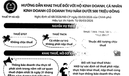Hướng dẫn khai thuế đối với hộ kinh doanh, cá nhân kinh doanh có doanh thu năm dưới 500 triệu đồng
