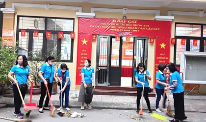 Phường Hà Đông: Đồng loạt tổng vệ sinh môi trường chào mừng ngày bầu cử