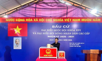 Gần 42 nghìn cử tri tại xã Quang Minh đã tham gia bỏ phiếu, đạt 98,94%