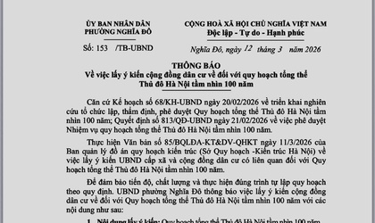 UBND phường Nghĩa Đô lấy ý kiến cộng đồng dân cư về đối với quy hoạch tổng thể Thủ đô Hà Nội tầm nhìn 100 năm