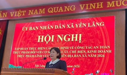 XÃ YÊN LÃNG TỔ CHỨC HỘI NGHỊ  TẬP HUẤN VỀ CÔNG TÁC AN TOÀN THỰC PHẨM ĐỐI VỚI CƠ SỞ SẢN XUẤT, CHẾ BIẾN, KINH DOANH THỰC PHẨM  LĨNH VỰC Y TẾ