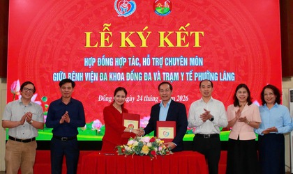 KÝ KẾT HỢP TÁC CHUYÊN MÔN GIỮA BỆNH VIỆN ĐA KHOA ĐỐNG ĐA VÀ TRẠM Y TẾ PHƯỜNG LÁNG: NÂNG TẦM Y TẾ CƠ SỞ