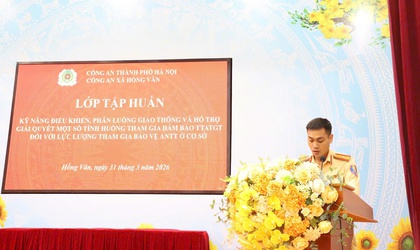 Tập huấn kỹ năng điều khiển, phân luồng giao thông đối với lực lượng an ninh cơ sở