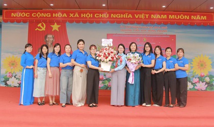 Sôi nổi ngày hội Thiếu nhi vui khỏe- Tiến bước lên đoàn tại trường Tiểu học Hồng Phong.