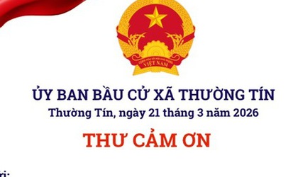 Thư cảm ơn của Ủy ban bầu cử xã Thường Tín
