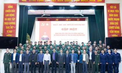Xã Ứng Thiên gặp mặt, động viên và đưa công dân lên đường nhập ngũ và tham gia nghĩa vụ Công an nhân dân năm 2026