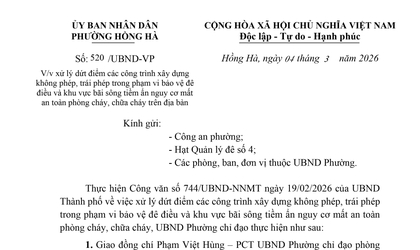 Phường Hồng Hà tăng cường xử lý dứt điểm các công trình xây dựng không phép, trái phép trong phạm vi bảo vệ đê điều và khu vực bãi sông