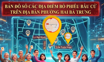 Phường Hai Bà Trưng: Tích hợp các địa điểm bỏ phiếu bầu cử trên nền tảng bản đồ số.