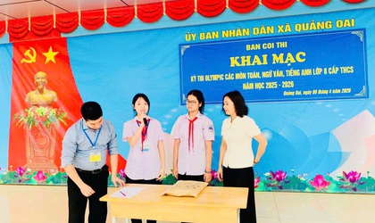 Kì thi Olympic cho học sinh lớp 8 cấp xã Quảng Oai năm 2026 diễn ra nghiêm túc, chất lượng