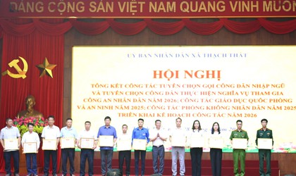 THẠCH THẤT: TỔNG KẾT CÔNG TÁC TUYỂN QUÂN NĂM 2026, GIÁO DỤC GIÁO DỤC QUỐC PHÒNG VÀ AN NINH, PHÒNG KHÔNG NHÂN DÂN NĂM 2025, TRIỂN KHAI NHIỆM VỤ NĂM 2026