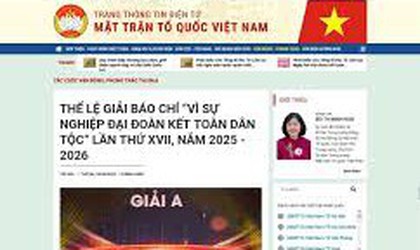 Giải báo chí 'Vì sự nghiệp Đại đoàn kết toàn dân tộc' lần thứ XVII, năm 2025-2026